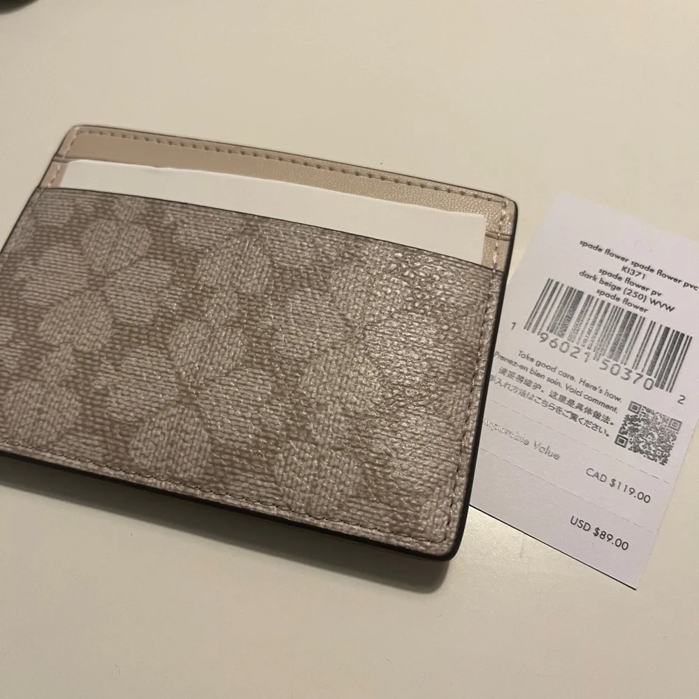Kate Spade Gray Monogram Card Holder